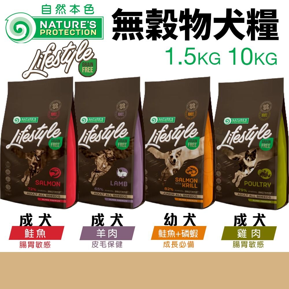 12398901027-立陶宛 NATURES 自然本色 無穀物犬糧 1.5KG 10KG 腸胃敏感 皮膚保健 成犬 幼犬 狗飼料『WANG』