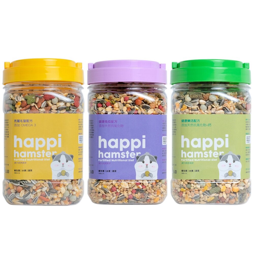 Happi Hamster 寵物鼠飼料600g 高纖低脂 幫助寵物鼠磨牙顧齒 鼠飼料『WANG』-圖片-1