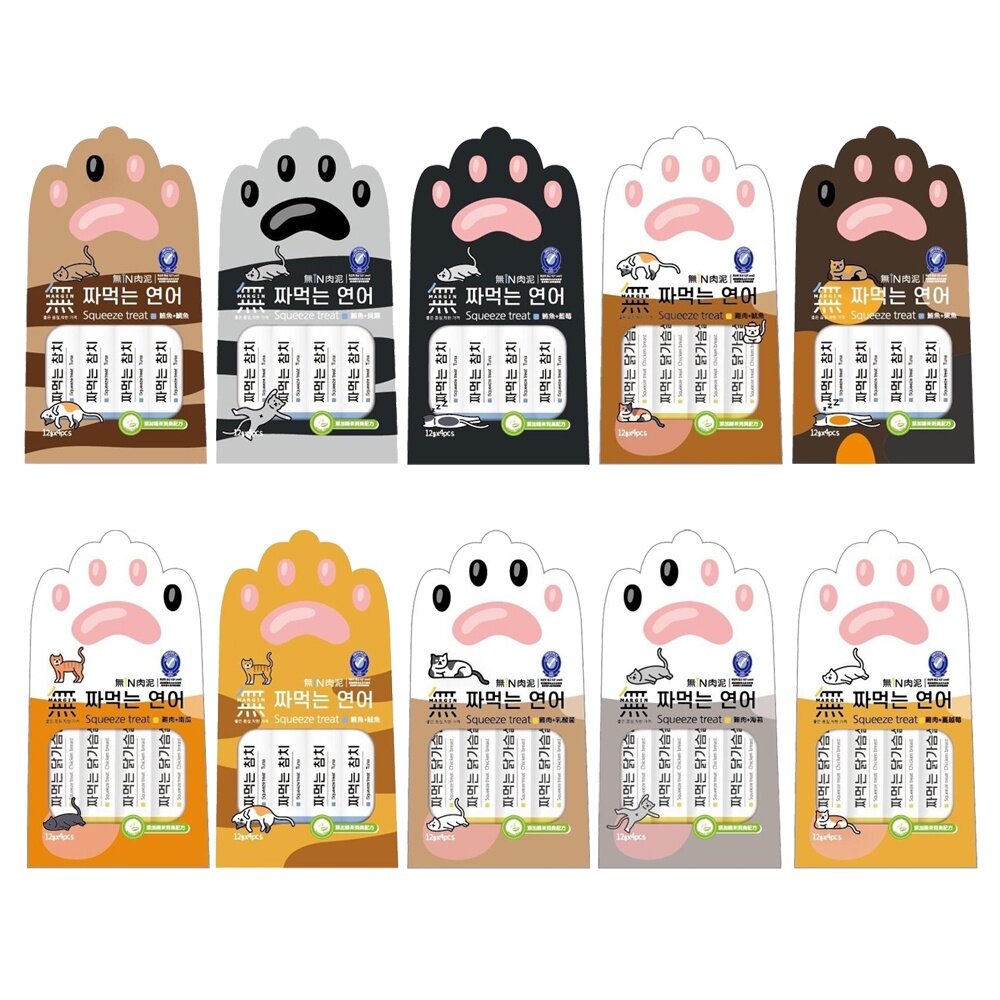 韓國原裝進口 無IN肉泥12gx4條 條狀包裝 挑嘴貓的最愛 貓肉泥『WANG』-圖片-1