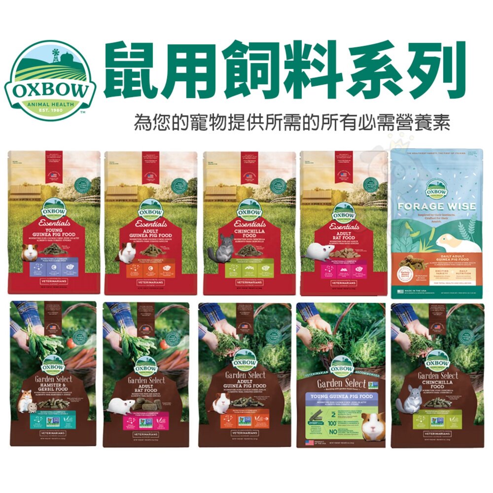 127526061-美國 OXBOW 鼠飼料 活力配方 田園精選非基改 豐富百匯高纖糧 倉鼠 天竺鼠 龍貓 小動物飼料『WANG』