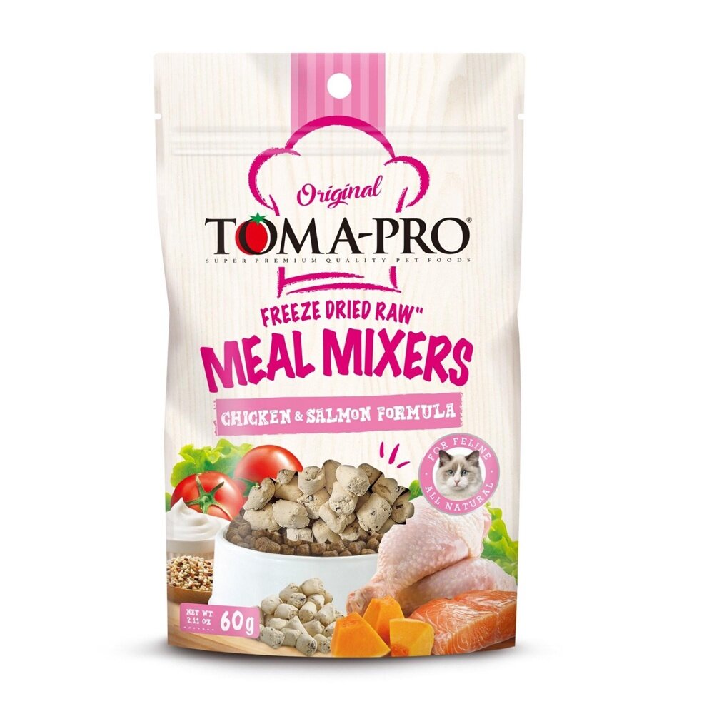 TOMA-PRO 優格 貓用鮮肉佐餐凍乾50-60g 雞肉/鮭魚/雞肉+鮭魚(酥鬆)/零穀鮭魚 貓零食 貓糧『WANG』-圖片-1