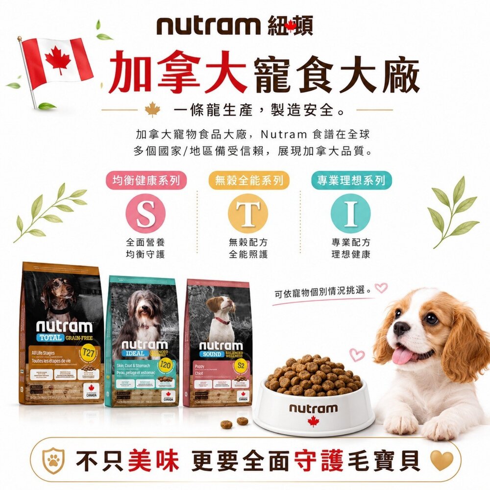 加拿大 Nutram 紐頓 無穀低敏犬糧 1.13Kg 2Kg WDJ推薦 腸胃敏感 狗乾糧 狗主食 狗飼料『WANG』-圖片-7