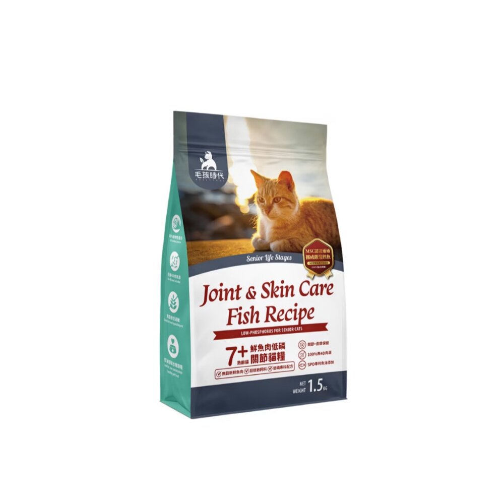毛孩時代 貓飼料 1.5Kg 80% 85%鮮肉無穀全貓糧 7+熟齡貓鮮肉低磷關節貓糧 貓主食 貓乾糧『WANG』-圖片-2