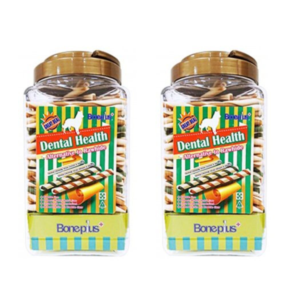 1338267247-英國 BONE PLUS 綜合雙色潔牙軟笛酥 罐裝｜桶裝 狗零食『WANG』