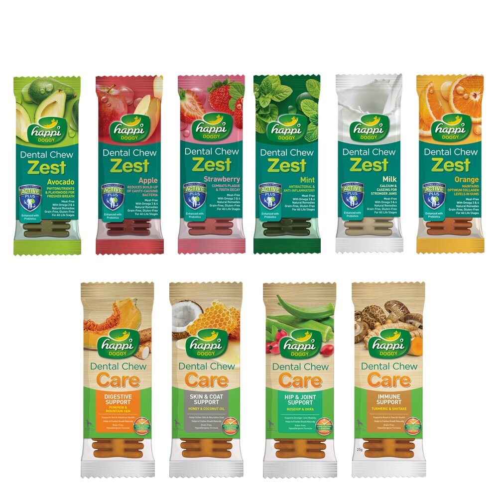 Happi Doggy 纖嚼 無穀健齒棒 M號(單支) 複方系列 完美四倍刷頭設計 狗潔牙骨『WANG』-圖片-1