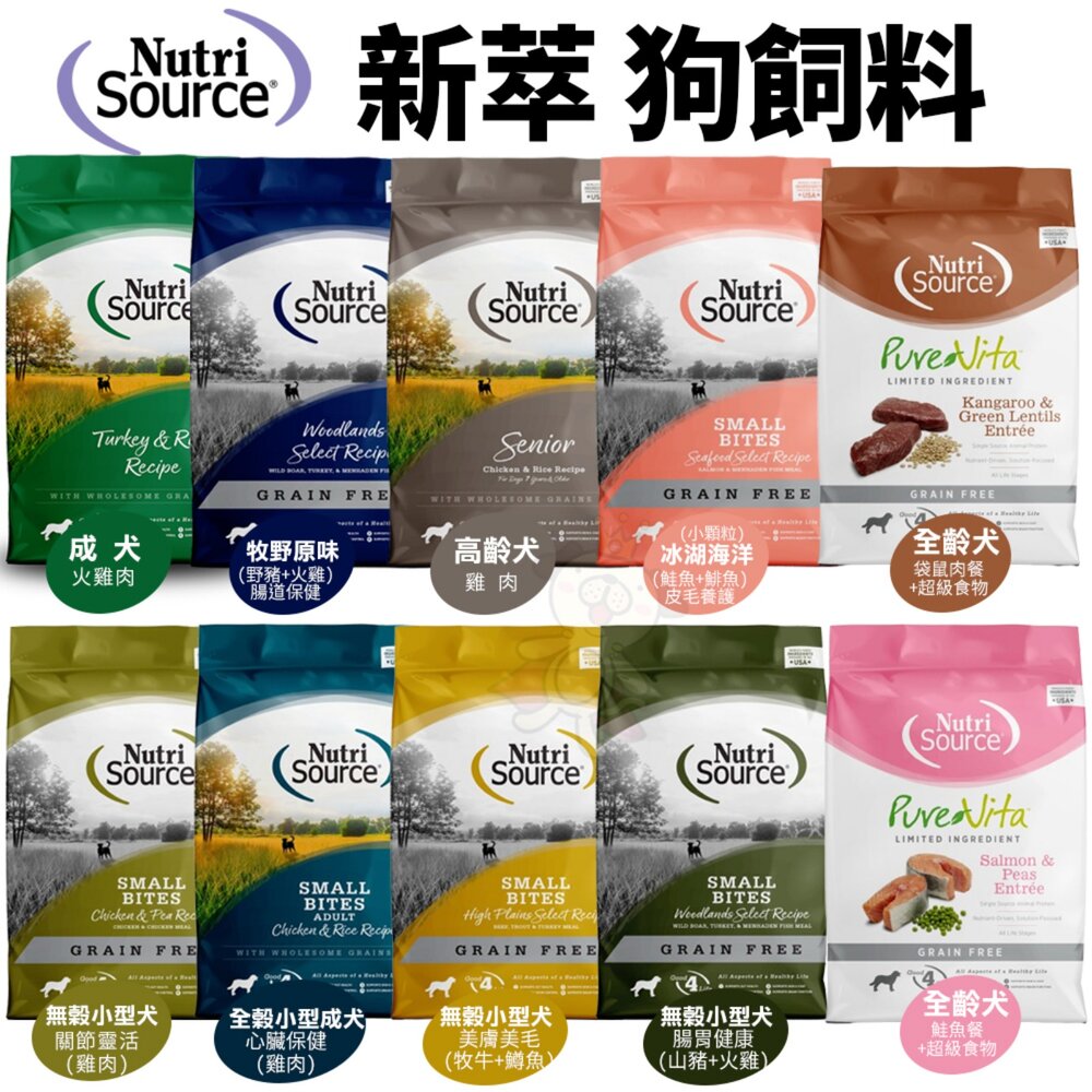 美國 NUTRISOURCE 新萃 無穀犬糧 1LB NS經典鮮肉 PV單一肉種 小型犬 犬糧『WANG』-圖片-2