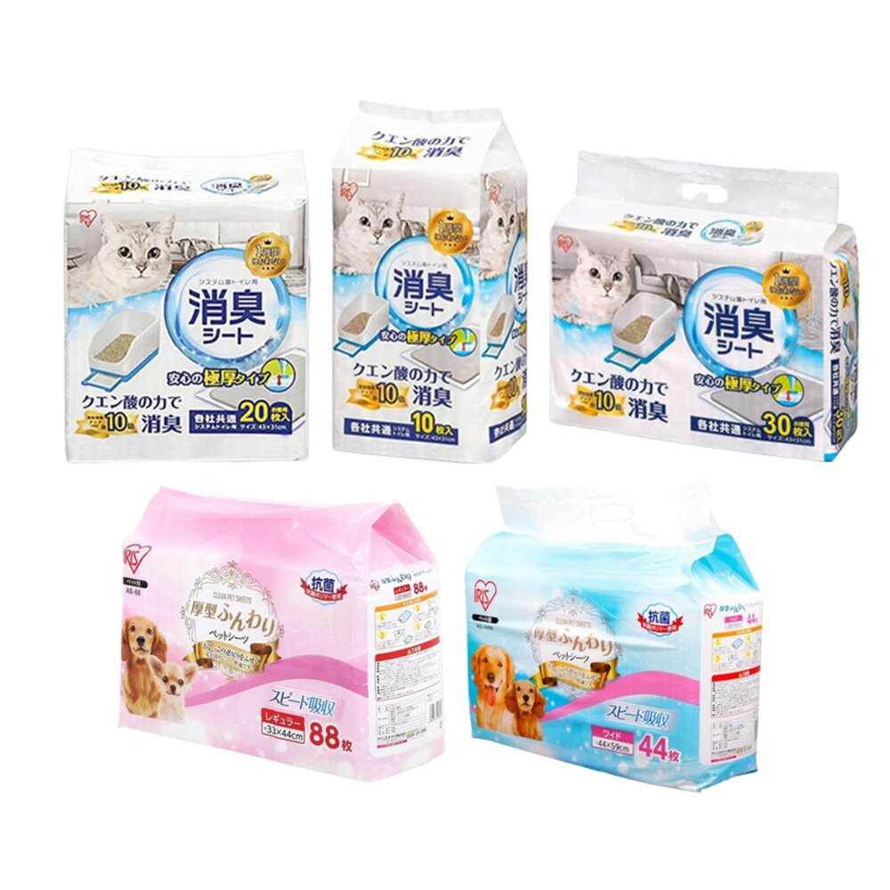 日本 IRIS 犬貓尿布墊 貓廁專用檸檬酸除臭尿片 厚型抗菌尿片 寵物尿布墊『WANG』-圖片-1