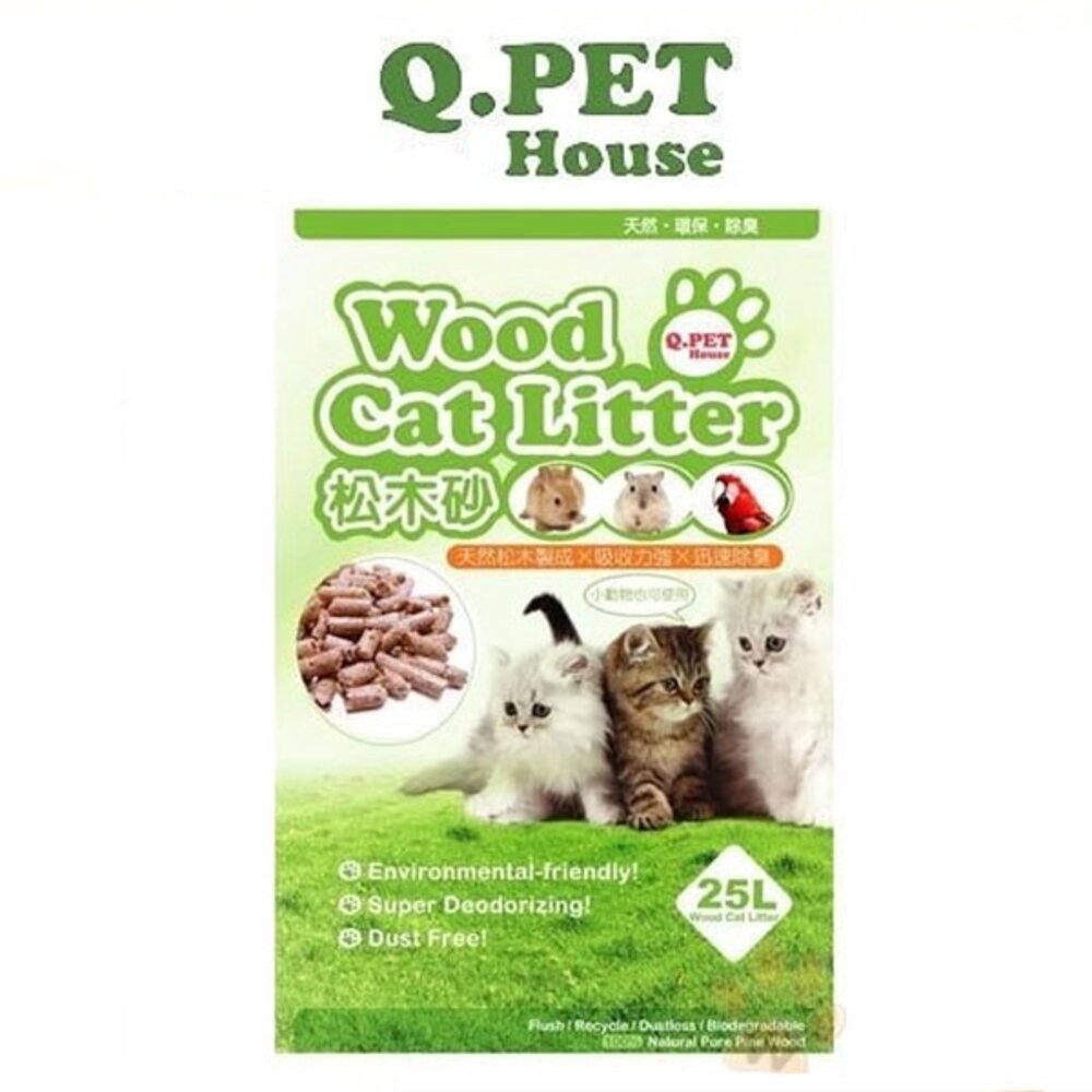 143867248-Q PET  Wood Cat Litter 環保松木砂 8L-25L 貓兔小動物皆用 貓砂『WANG』
