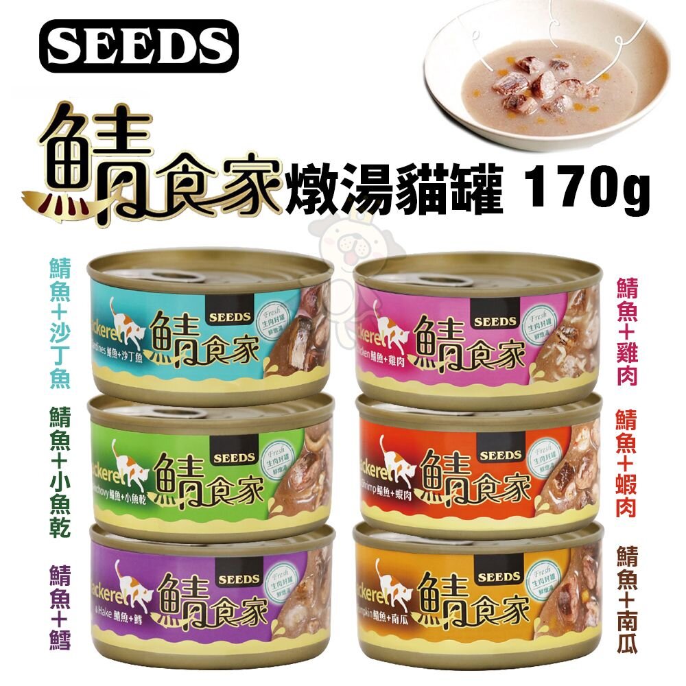 14433293466-停產 SEEDS 惜時 聖萊西 鯖食家燉湯貓罐170g【單罐/2入組】 副食罐 貓罐頭『WANG』