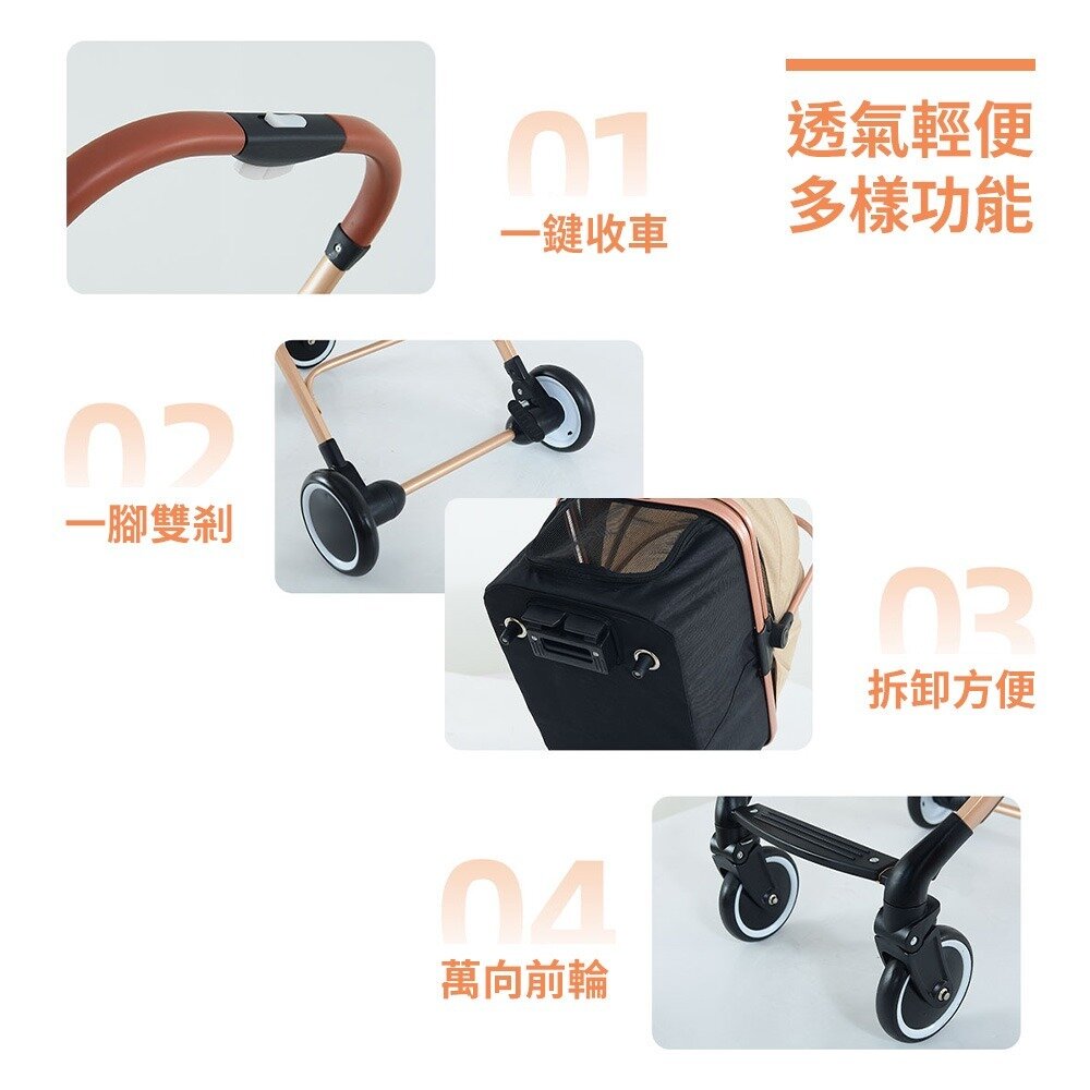 BND 中小型寵物推車 BNDC106 車包可分離 折叠鋁合金 耐重15公斤 寵物推車『WANG』-圖片-8