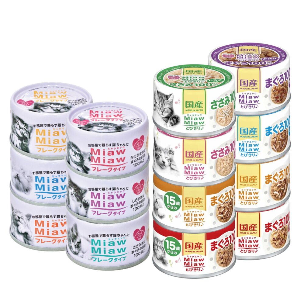 日本 AIXIA 愛喜雅 樂妙喵 妙喵片狀 貓罐頭【24罐組】MiawMiaw 樂妙罐 貓罐頭『WANG』-圖片-1