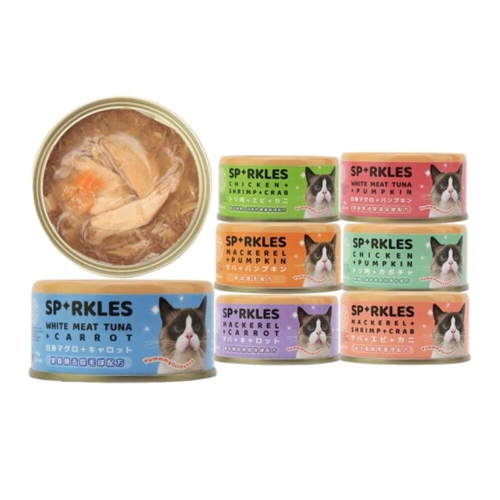 14823476750-Sparkles 超級SP 無膠主食罐【24罐組】70g  主食罐 貓罐頭『WANG』