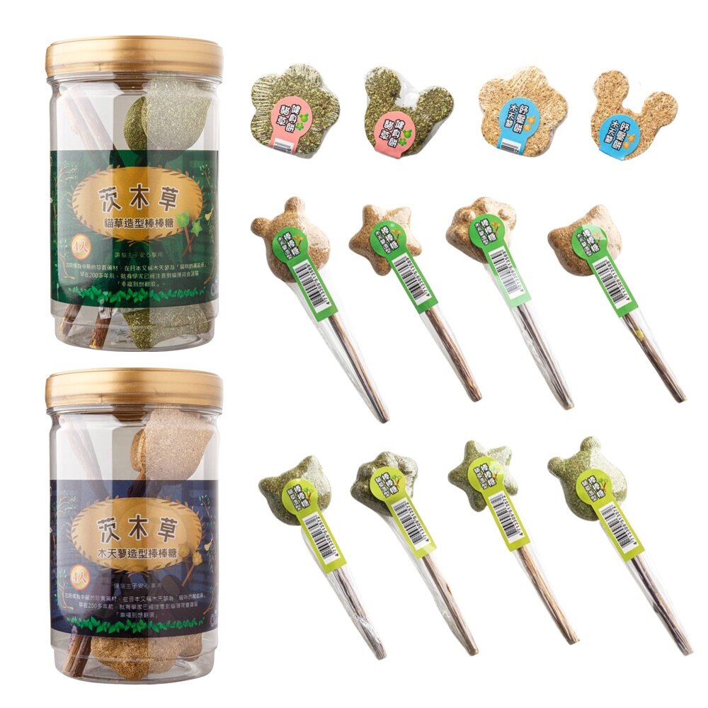CatFeet 貓草 木天蓼 造型棒棒糖 造型餅 (補充1入/罐裝4入) 款式隨機出貨 貓零食『WANG』-圖片-1