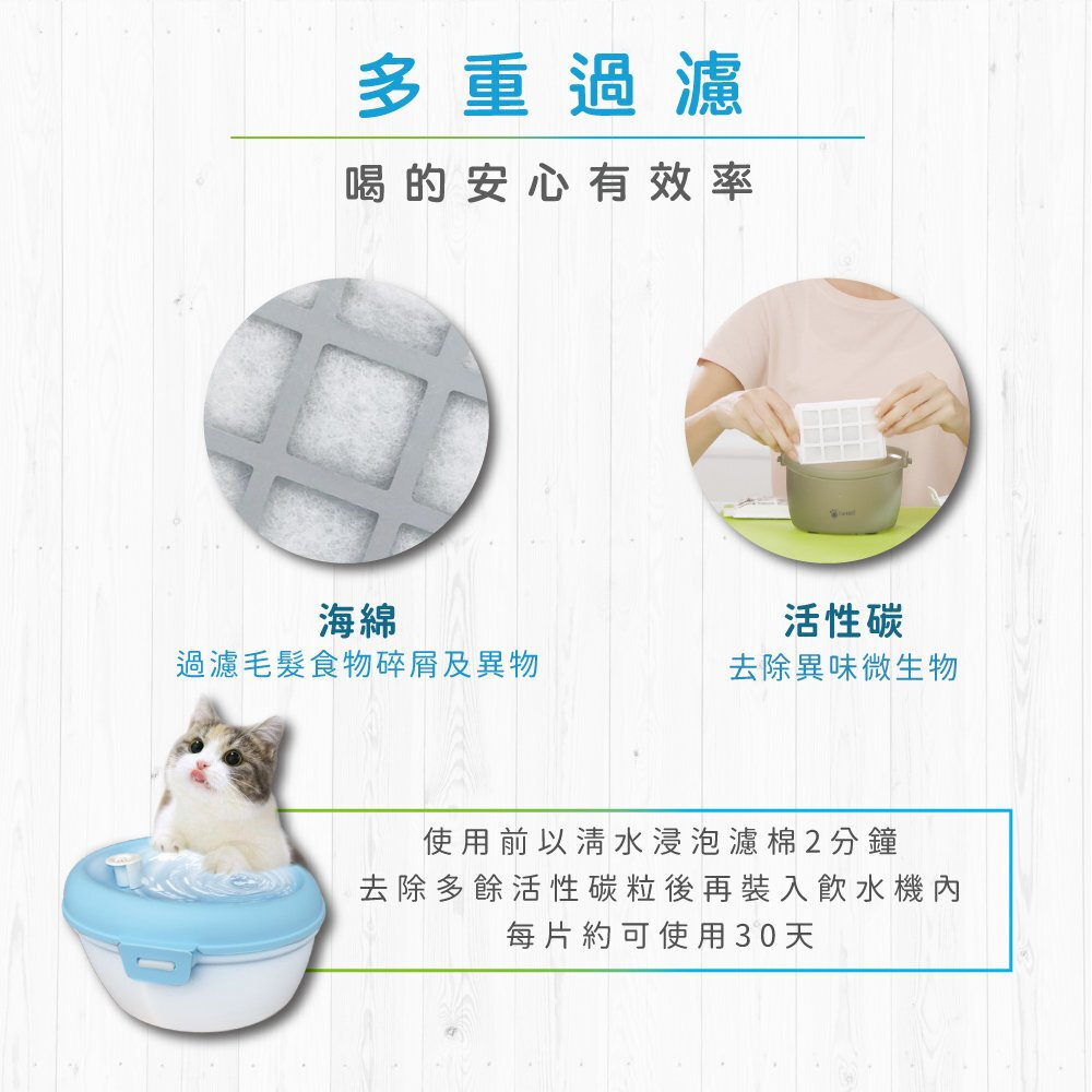 Dog&Cat H2O 有氧濾水機 時尚白 1.2L 寵物飲水機 循環式犬貓有氧濾水機 飲水機 活水機『WANG』-圖片-4