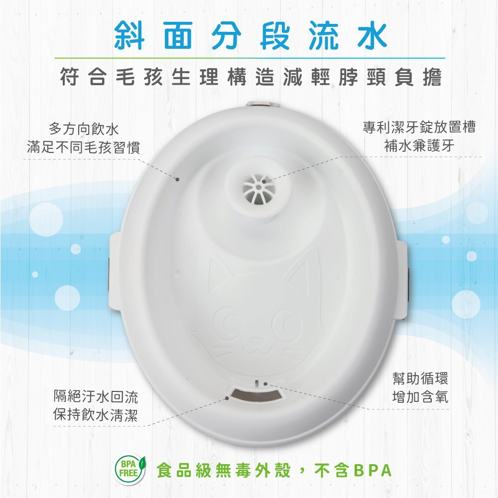 Dog&Cat H2O 有氧濾水機 時尚白 1.2L 寵物飲水機 循環式犬貓有氧濾水機 飲水機 活水機『WANG』-圖片-7
