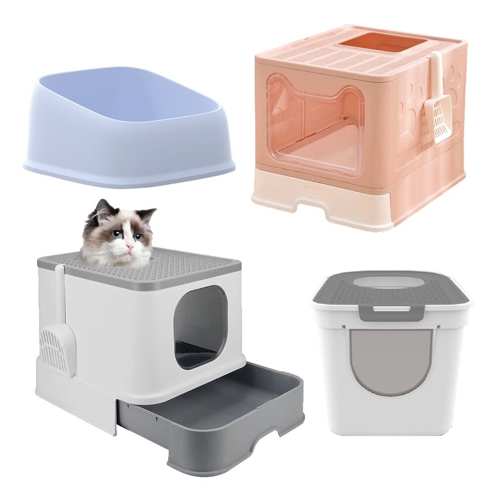 16163541412-icat 寵喵樂 貓砂盆  吐司敞開式 貓頭折疊 抽屜式 紫外線雙門豪華上掀抽屜式B款 貓砂盆『WANG』