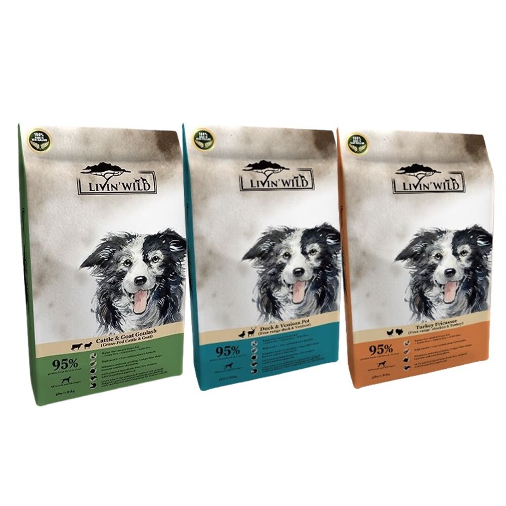 LIVIN'WILD 野宴 無榖犬糧 1LB-4LB 草飼牛|放養雞|放養鴨 全齡犬 無穀糧 犬糧『WANG』-圖片-1