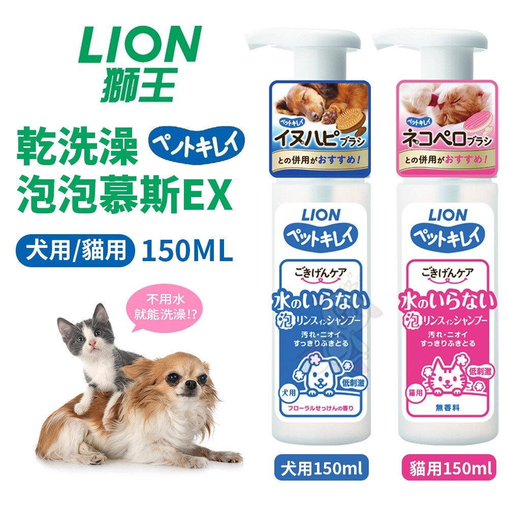 LION 獅王 乾洗澡泡泡慕斯 低剌激每日洗清潔潤絲二合一 舒敏洗去屑 修護洗毛精『WANG』-圖片-3