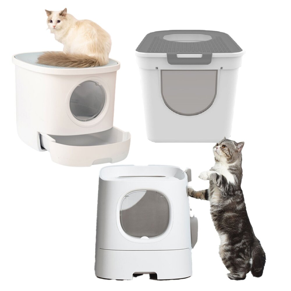 icat 寵喵樂 魔方頂入式貓砂盆 SPACE 白洞貓砂盆 銀河貓砂盆 大容量 抽屜式 封閉式 貓砂盆『WANG』-圖片-1