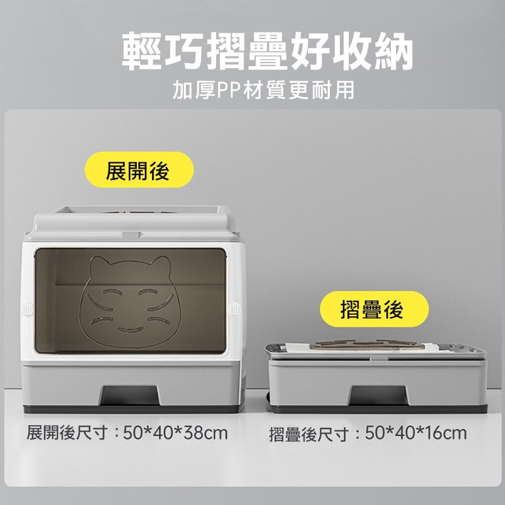icat 寵喵樂 魔方頂入式貓砂盆 全封閉抽屜式雙門升級款貓砂盆 下進上出 封閉式貓砂盆『WANG』-圖片-4