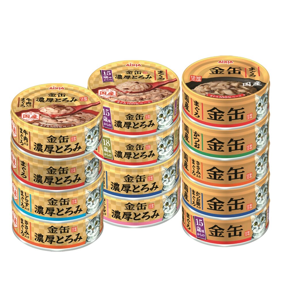 17271937943-日本 AIXIA 愛喜雅 金罐 貓罐頭【24罐組】濃厚金罐 金罐高湯 金缶 高湯罐 貓罐頭『WANG』