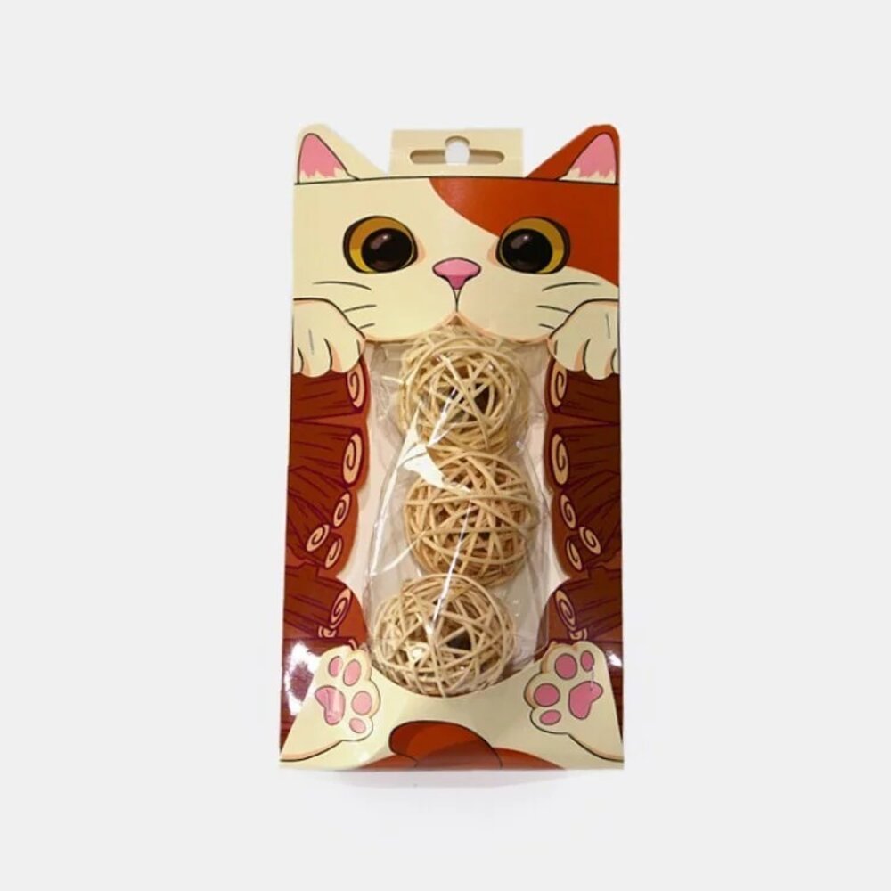 CATWANT 貓咪旺農場 貓咪玩具球|蟲癭果鈴鐺藤球 填充運動球 大藤球 木天蓼鈴鐺球 貓玩具『WANG』-圖片-4