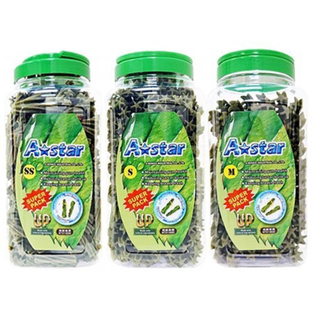 A-Star Bones AB 潔牙骨桶裝 1900g 雙頭 五星 亮白 空心六星棒 高齡犬『WANG』-圖片-7