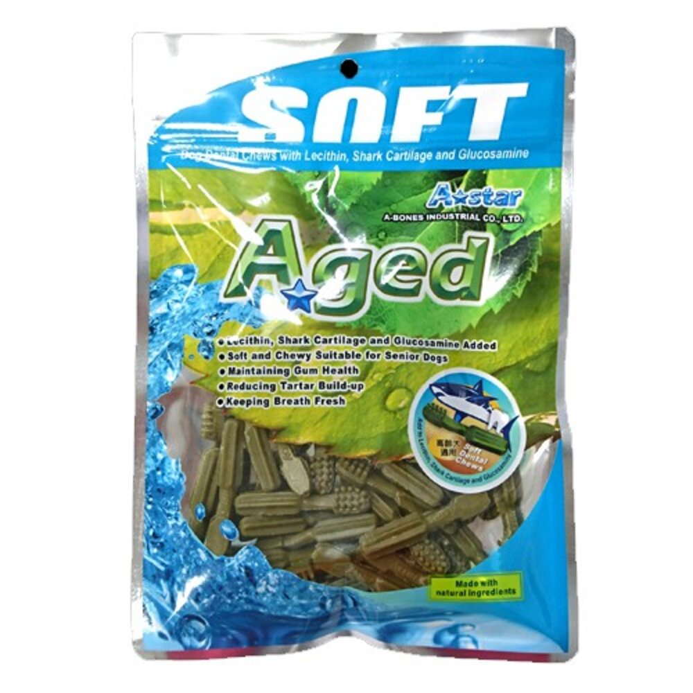 A-Star Bones AB潔牙骨袋裝(大包裝)240g 多效雙頭 五星/亮白雙頭五星/空心六星棒/高齡犬『WANG』-圖片-10