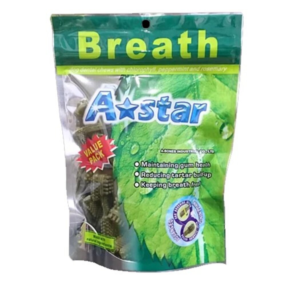 A-Star Bones AB 潔牙骨 袋裝 240g 多效雙頭 五星/亮白雙頭/空心六星棒/高齡犬『WANG』-圖片-5