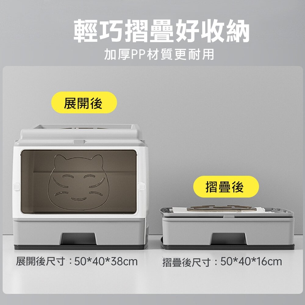 iCat 寵喵樂 全封閉抽屜式雙門升級款貓砂盆【台灣極速出貨】送貓鏟和除臭包 經典超大號 貓砂盆『WANG』-圖片-9