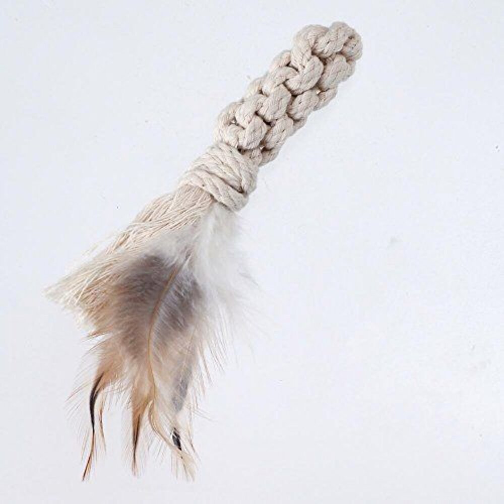 日本 CATTYMAN 彩色毛線鈴鐺球 刷牙玩具棒形 兔毛俏皮小老鼠雙色迷你老鼠 貓掌抱枕 逗貓棒 貓玩具『WANG』-圖片-5