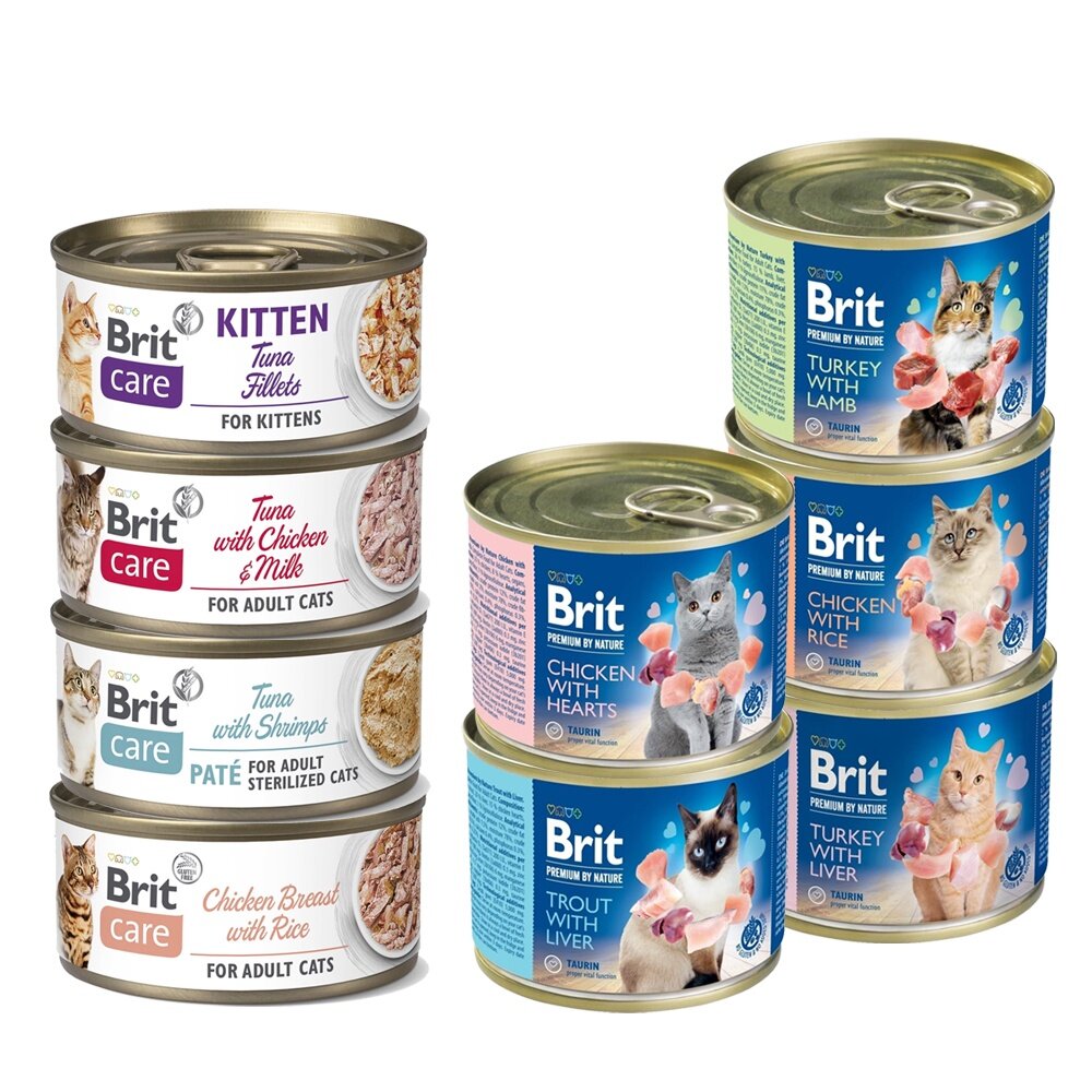 18322182660-Brit 咘莉 貓罐頭70g-200g【多罐組】 Care呵護貓罐 優選天然貓罐 極致的適口性 貓罐頭『WANG』