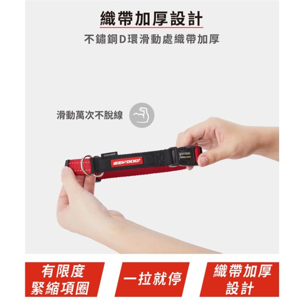 EZYDOG 訓練項圈 S-XL號 獨立ID環 反光設計 柔軟尼龍織帶 狗項圈 犬用『WANG』-圖片-5
