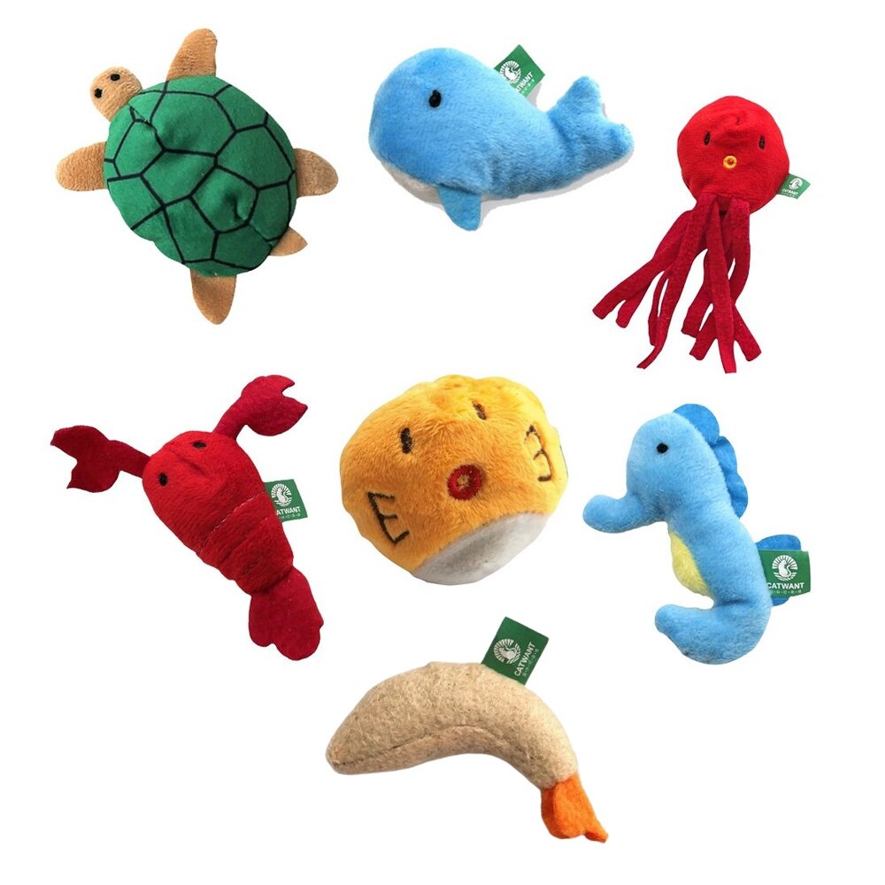 CATWANT 貓咪旺農場 海洋生物小玩具|100%貓薄荷 木天蓼填充 貓草 貓玩具『WANG』-圖片-1