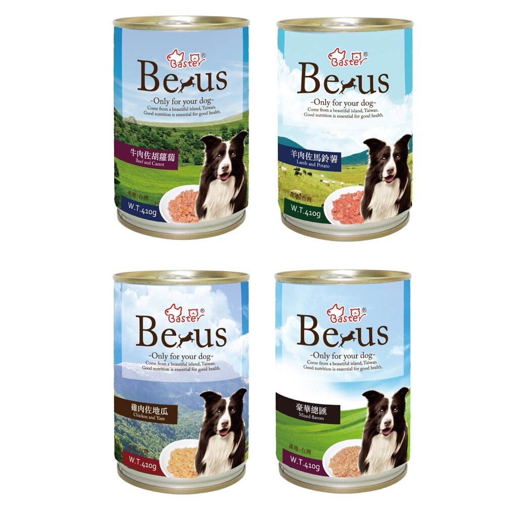 1840981369-Baster 巴絲特 柏洛斯狗罐410g【24罐組】豪華總匯/牛肉/雞肉/羊 狗主食罐『WANG』