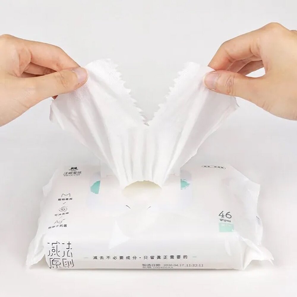 DogCatStar 汪喵星球 濕式衛生紙 12抽 46抽 寵物濕紙巾 毛孩專屬濕式衛生紙 好撕 可沖馬桶『WANG』-圖片-1