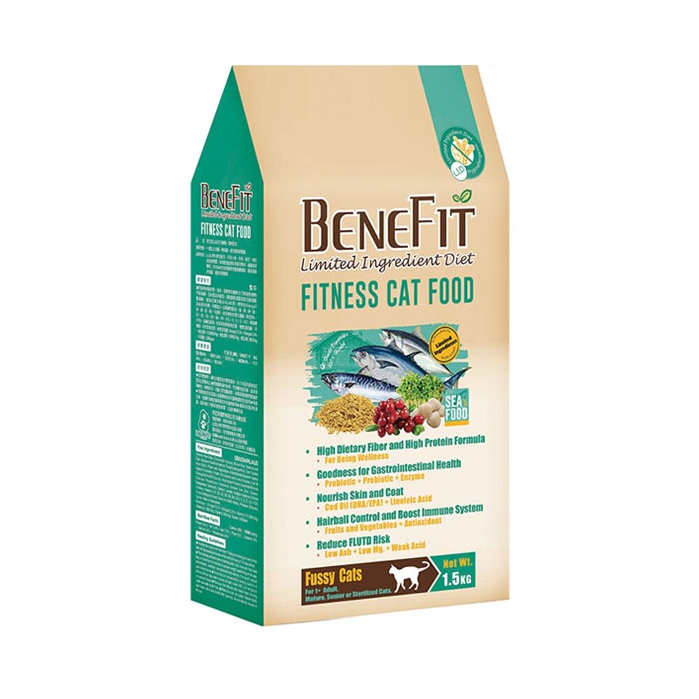 BENEFIT 斑尼菲 L.I.D貓糧 活力貓糧 -海鮮配方 1.5kg-6kg(1.5kgx4) 貓飼料『WANG』-圖片-1