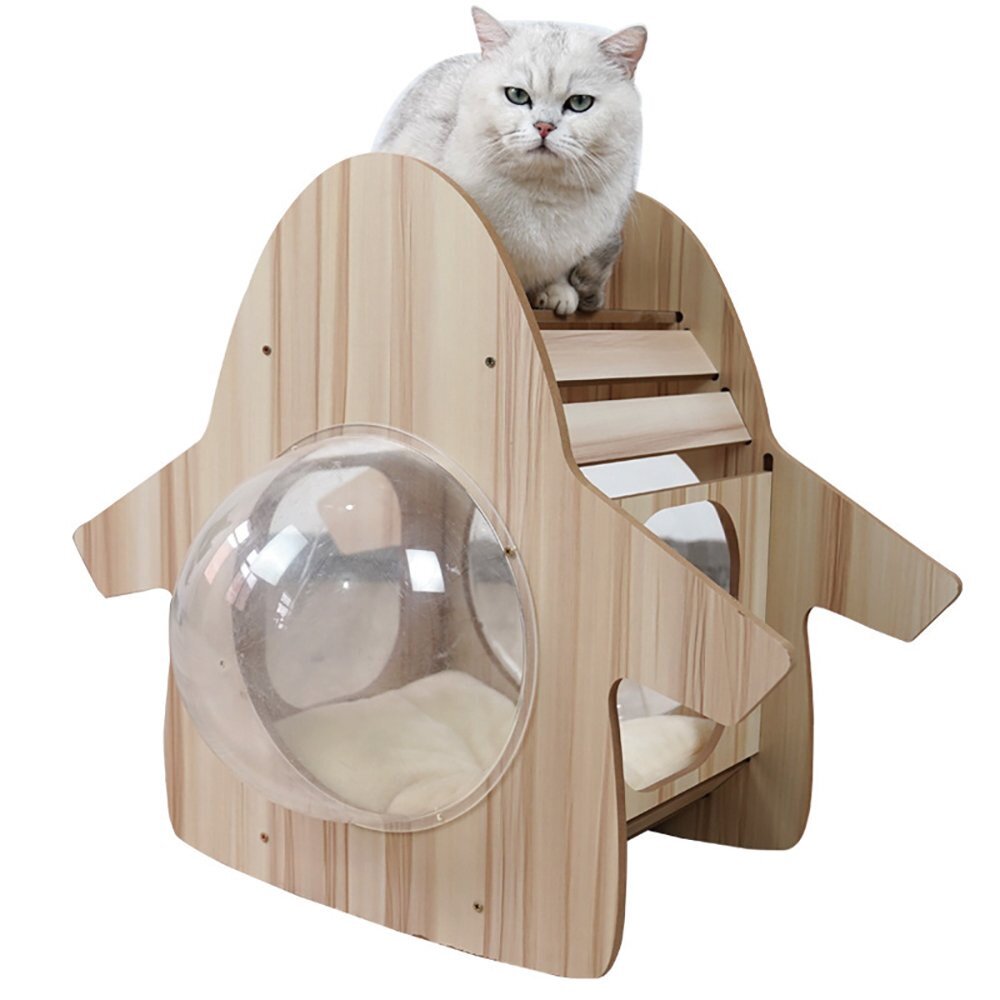 icat 寵喵樂 貓跳台 貓爬架 貓砂櫃 貓抓板 貓抓柱 貓別墅 貓貓架 實木貓跳臺 貓跳臺『WANG』-圖片-1