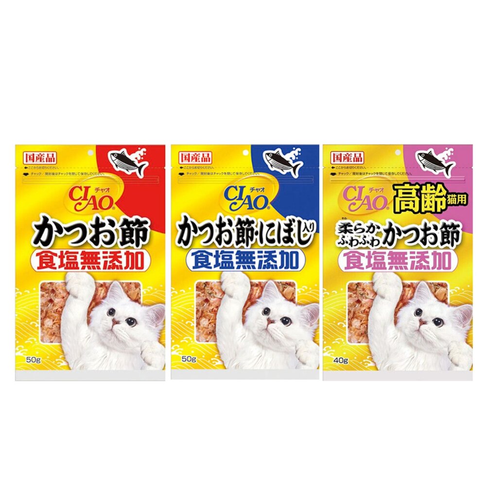 日本 CIAO 貓零食系列 柴魚片 鰹魚片40-50g 無添加鹽 沙丁魚 柴魚片 公司貨 貓點心 貓零食『WANG』-圖片-1