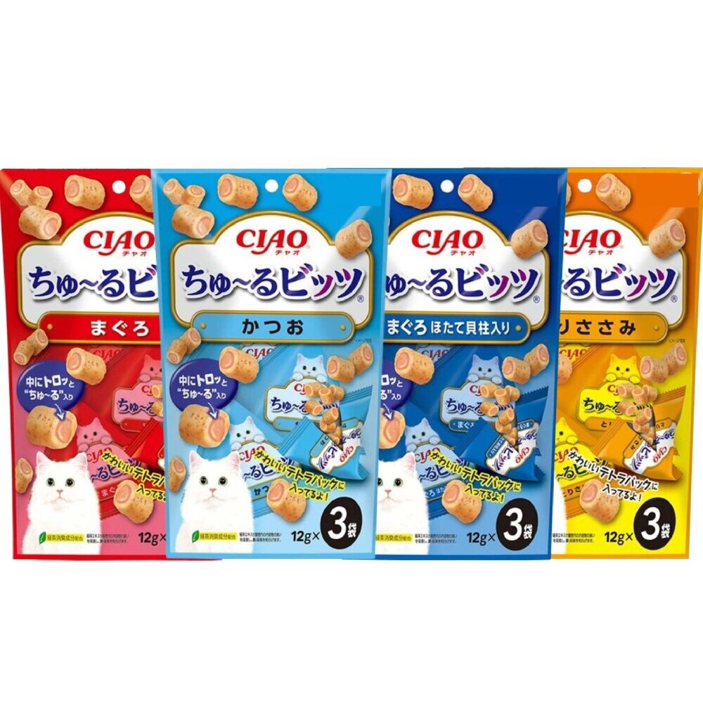 CIAO 啾嚕 迷你夾心肉泥捲餅乾 INABA 綜合味肉泥夾心燒 捲心酥 貓咪零食 貓點心 貓零食『WANG』-圖片-1