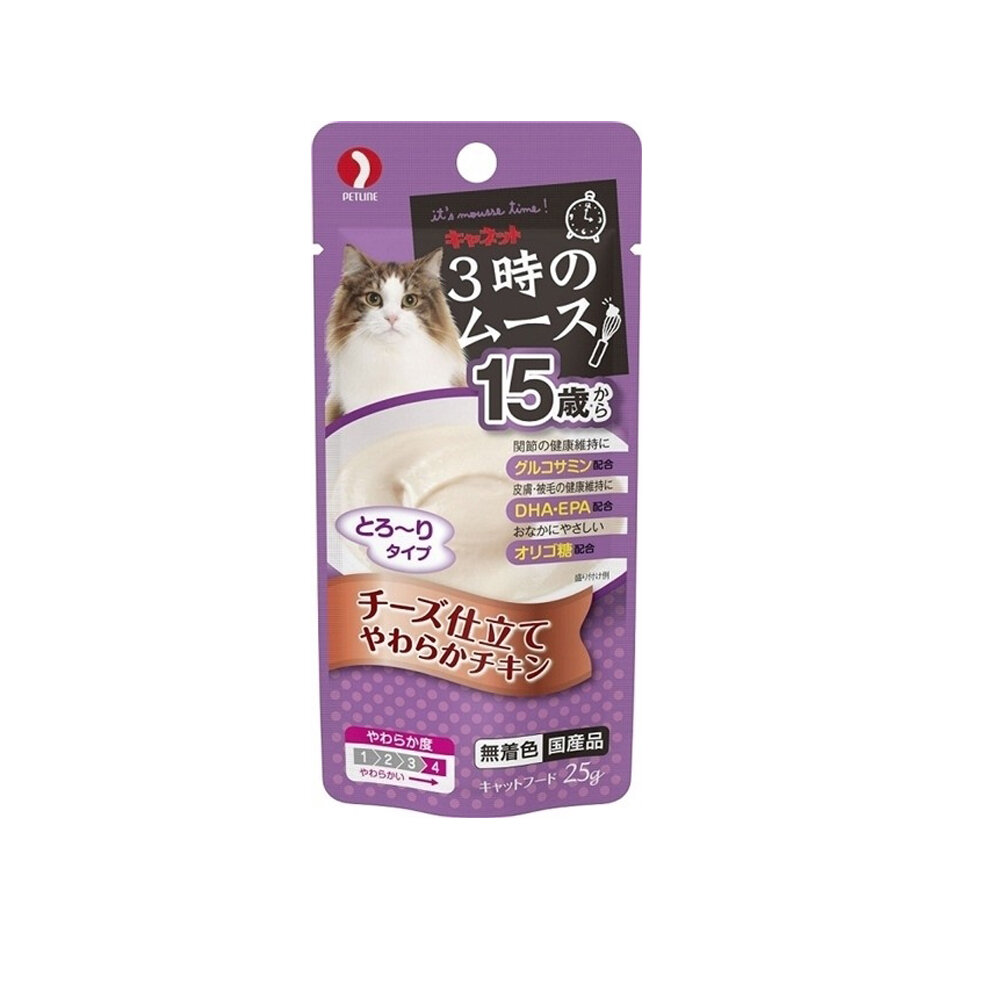 日本進口 PETLINE 三時貓用慕斯餐包 25g 副食 貓餐包 水份補給 全齡貓 貓餐包『WANG』-圖片-8