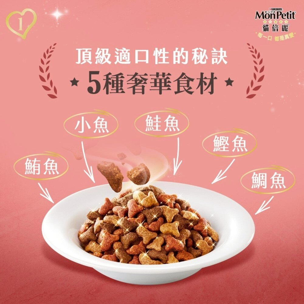 MonPetit 貓倍麗 成貓乾糧 600g-3磅(1.36kg) 化毛 海鮮拼盤 鮮魚 貓乾糧 貓主食 貓飼料『WAN-圖片-9