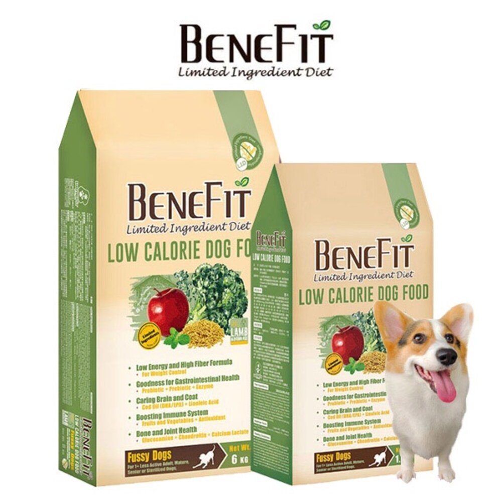 20146717048-BENEFIT 斑尼菲 L.I.D狗糧 低卡犬 羊肉糙米 1.5kg-6kg(1.5kgx4) 狗飼料『WANG』