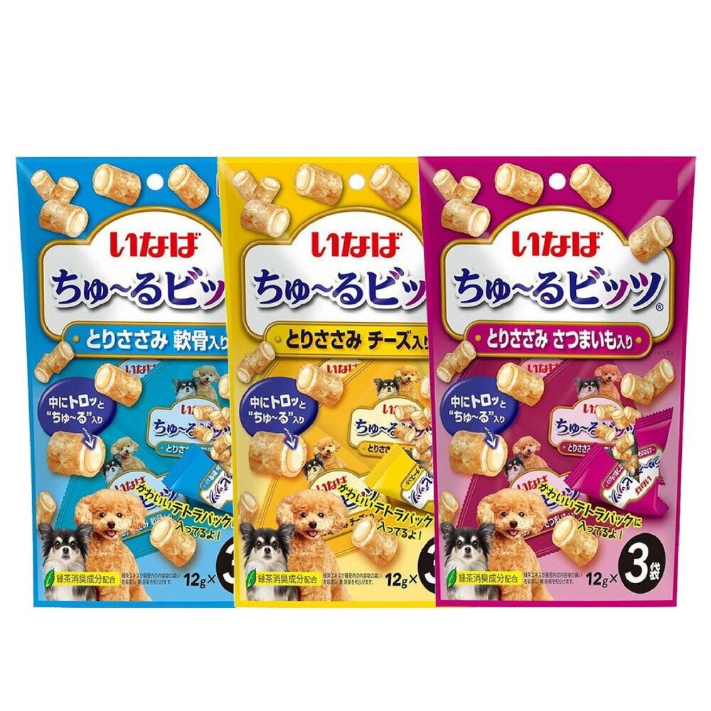 CIAO INABA 犬用 啾嚕夾心肉泥捲12gx3入/包 犬用零食 肉泥捲心酥 公司貨 狗零食『WANG』-圖片-1