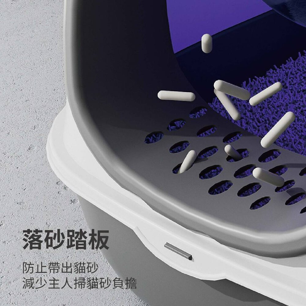 iCat 寵喵樂 紫外線全罩式貓砂盆 雙碗【台灣極速出貨】送貓砂鏟+除臭包 全封閉式 貓廁所 貓砂盆『WANG』-圖片-4