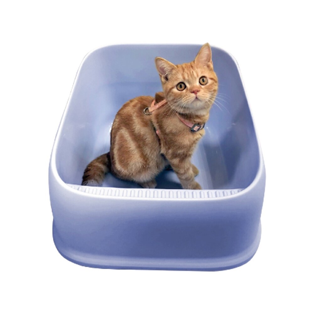 icat 寵喵樂 吐司敞開式貓砂盆【台灣極速出貨】大款 半罩 大空間 貓砂盆『WANG』-圖片-1