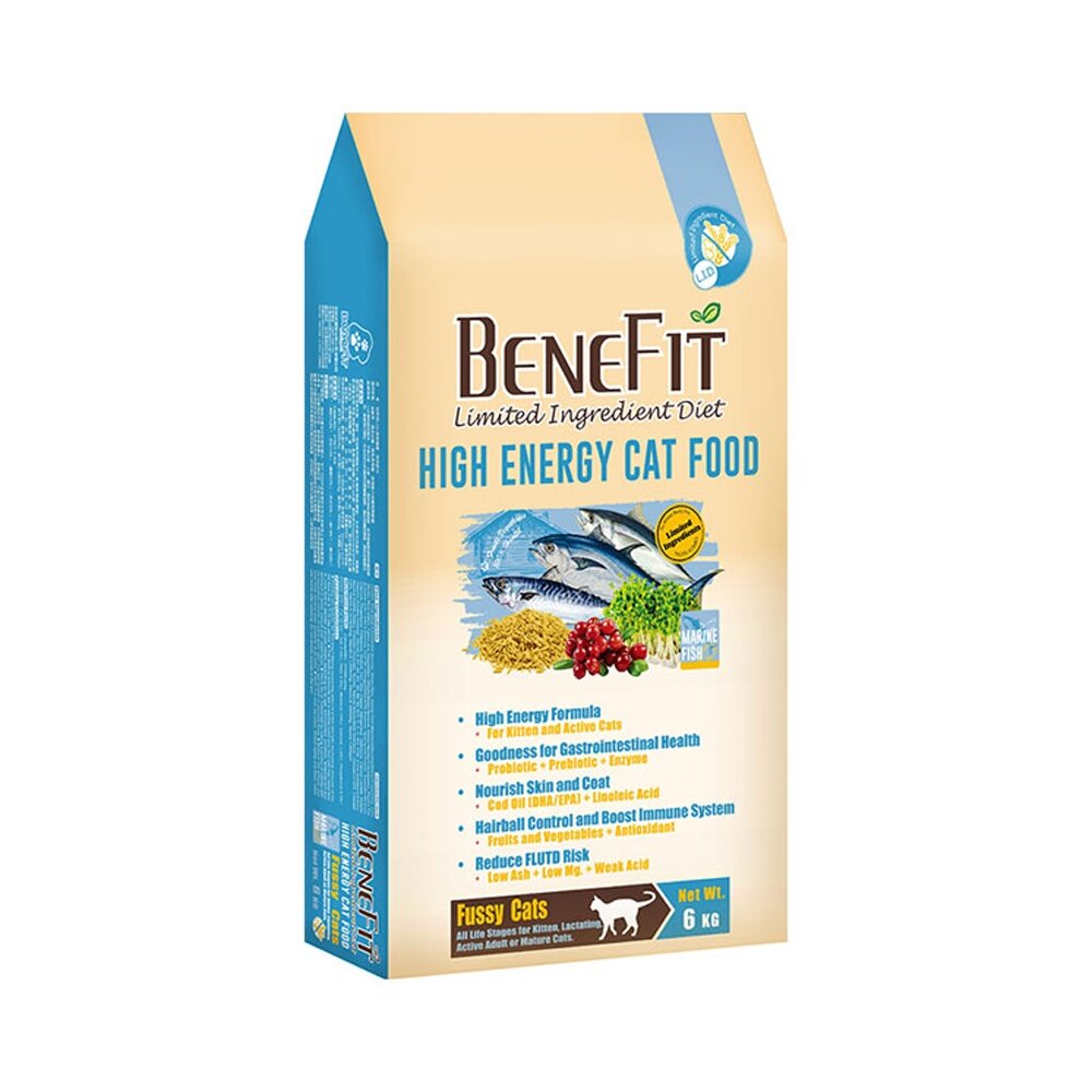 BENEFIT 斑尼菲 L.I.D貓糧 高能貓糧 -海魚配方 1.5kg-6kg(1.5kgx4) 貓飼料『WANG』-圖片-1