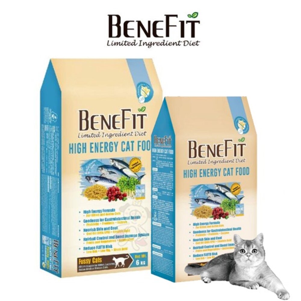 20746714714-BENEFIT 斑尼菲 L.I.D貓糧 高能貓糧 -海魚配方 1.5kg-6kg(1.5kgx4) 貓飼料『WANG』