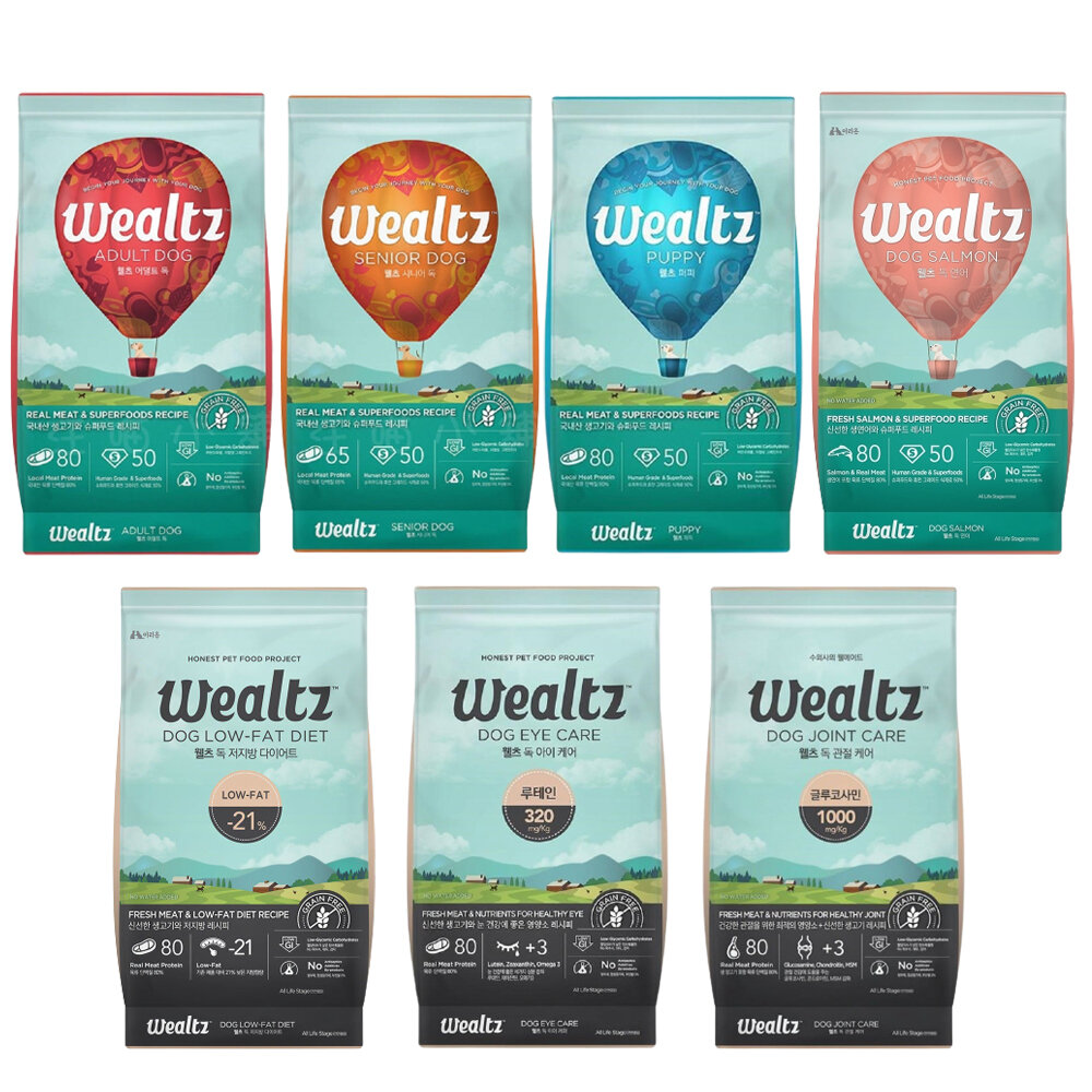 韓國 Wealtz 維爾滋 天然無穀犬糧 300g 夾鏈獨立包 幼成犬 高齡犬 低脂 護眼 關節『WANG』-圖片-1