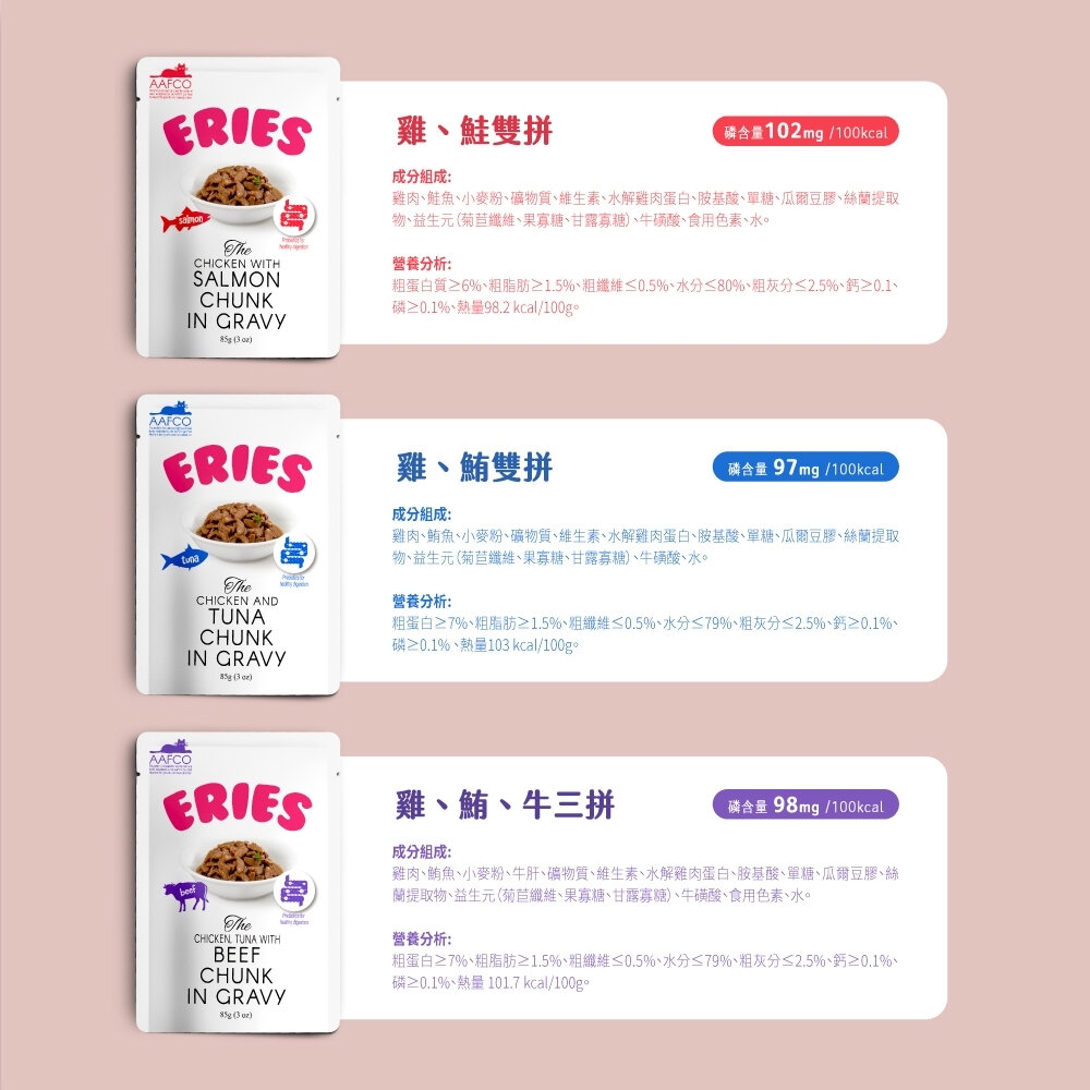 Eries 伊瑞思 益生元主食餐包|85g 鮮肉餐包 雙拼餐包 主食餐包 貓餐包『WANG』-圖片-5